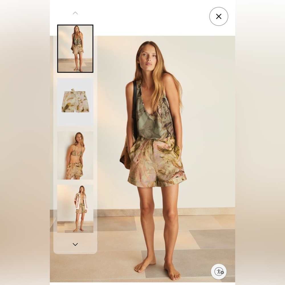 Reiss NYBG Linen Floral Print Shorts